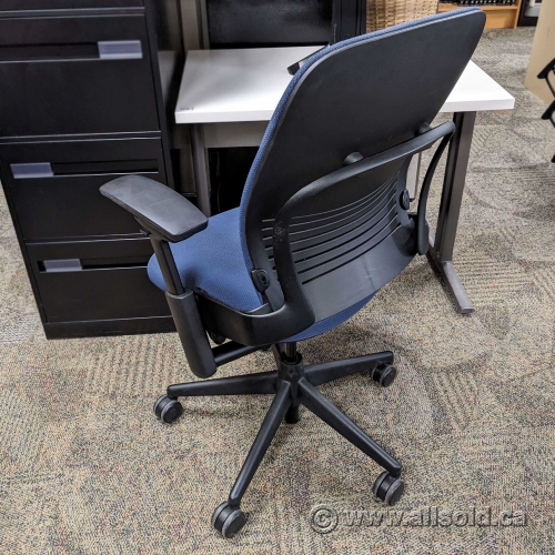 Steelcase Leap V2 Blue Adjustable Ergonomic Task Chair Allsold.ca Buy & Sell Used Office