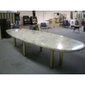 14' x 5' Granite Oval Boardroom Table