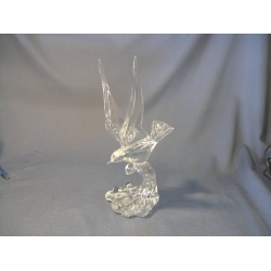 Crystal Sculpture Seagull riding a wave
