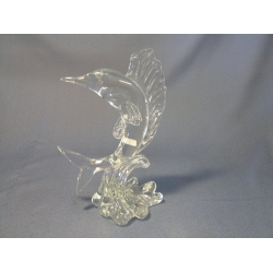 Crystal sculpture Depicting a Marlon or Salefish riding