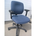 Rolling Blue Office Cloth Chair with Arms