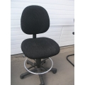 Black Cloth Rolling Drafting Stool Chair Gas Lift