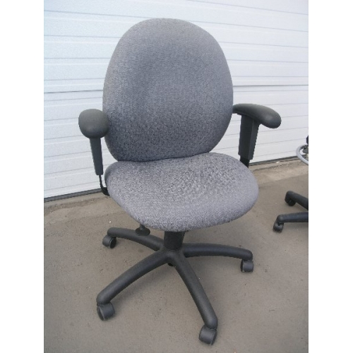 Grey pattern rolling office chair with armrest Allsold.ca Buy