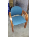 Teal Cloth with Wood Arms Guest / Side Chair