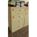 Tan 4 Drawer Lateral File Cabinet 36x18 Full Drawer, Locking Key