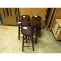  Lot of 5 Counter Height Bar Stools Wood Dark Cherry