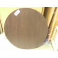  36in Round Wood Grain Table Black Pedestal