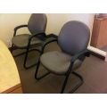  Charcoal Side / Reception Chair Black Sleigh Legs