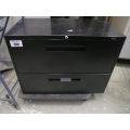 2 Drawer Lateral File Cabinet 36 x 18 x 27 Black Global