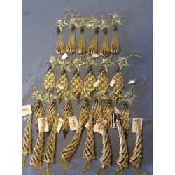 Lot of 27 Assorted Gold Christmas Tree Ornaments