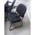 Sled Based Guest Side Office Chair, Black Geo Pattern