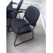Sled Based Guest Side Office Chair, Black Geo Pattern