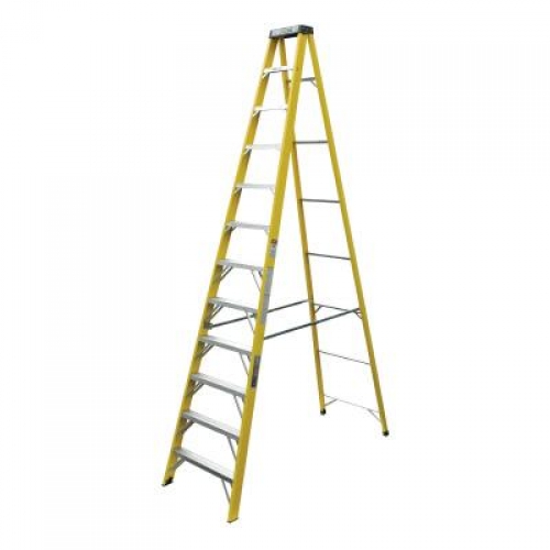 Industrial Lite Yellow 12 ft Step Ladder Fiberglas Allsold.ca Buy