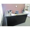 Black & Grey Reception L Counter Desk Unit