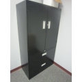 Black 2 Drawer Lateral Filing Cabinet w 2 Door Enclosed Storage
