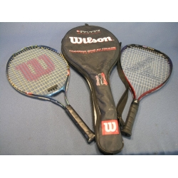 Lot of 2 Tennis Rackets /w holder