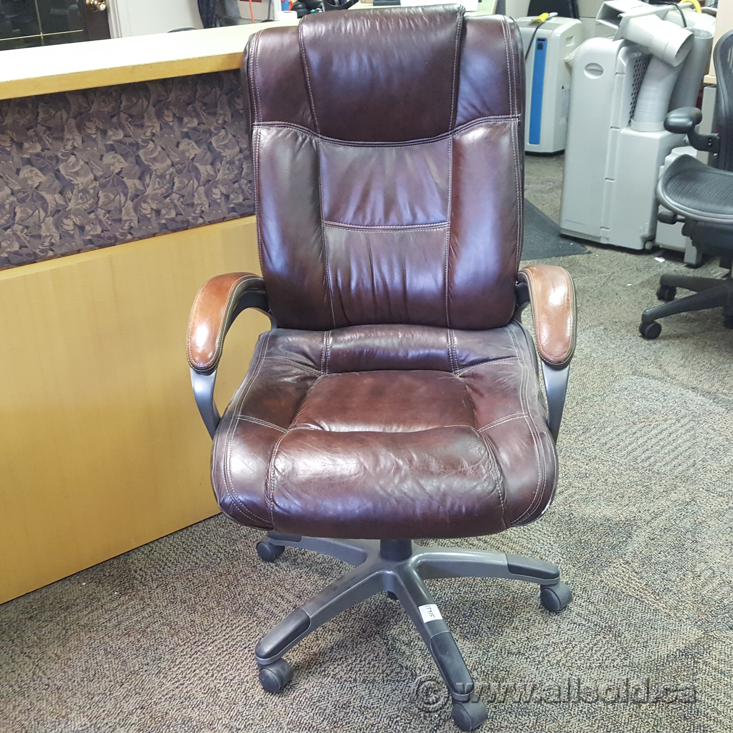Lane Brown Leather Adjustable Office Task Chair Allsold Buy