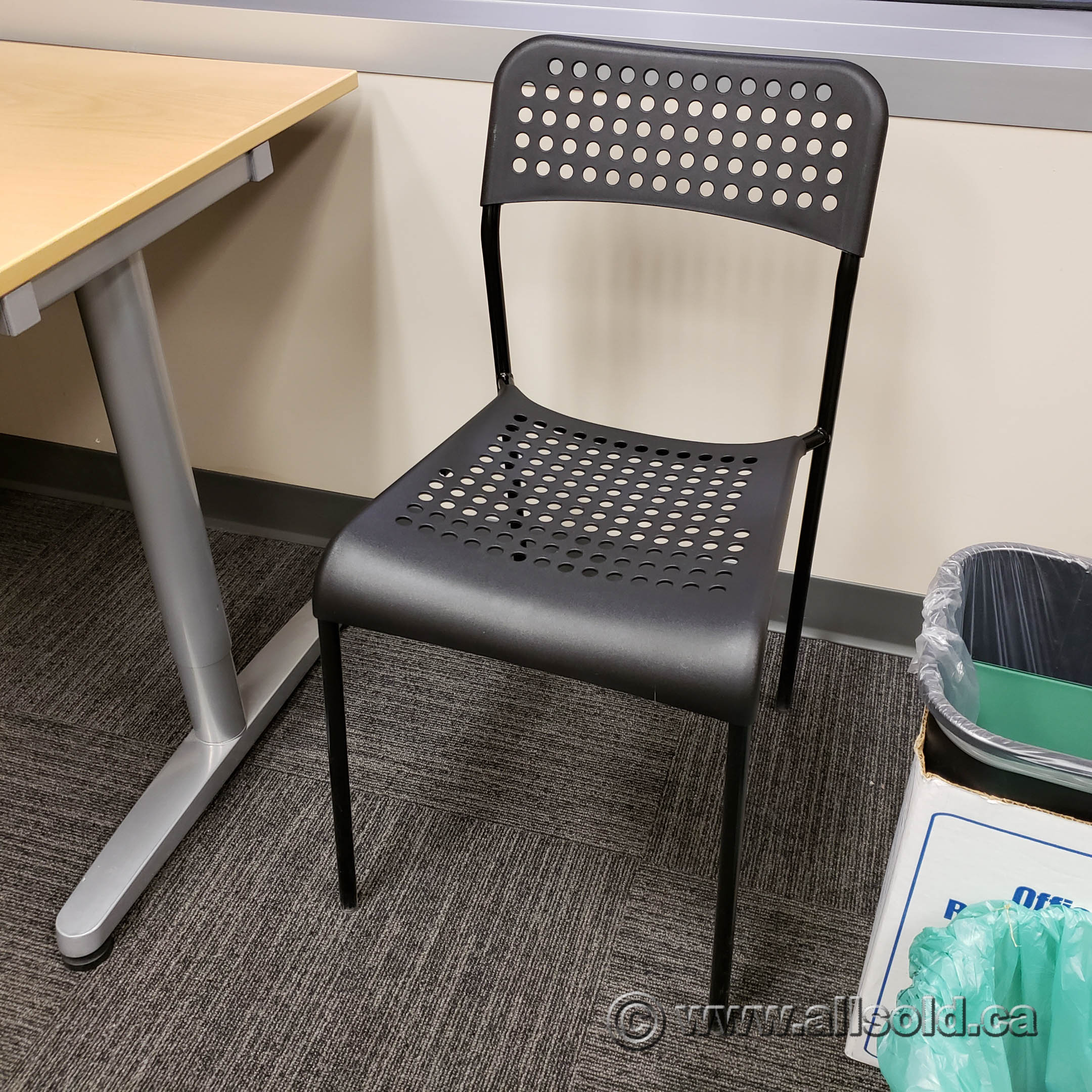 Ikea Adde Black Plastic Stacking Dining Guest Chair Allsold Ca Buy Sell Used Office Furniture Calgary