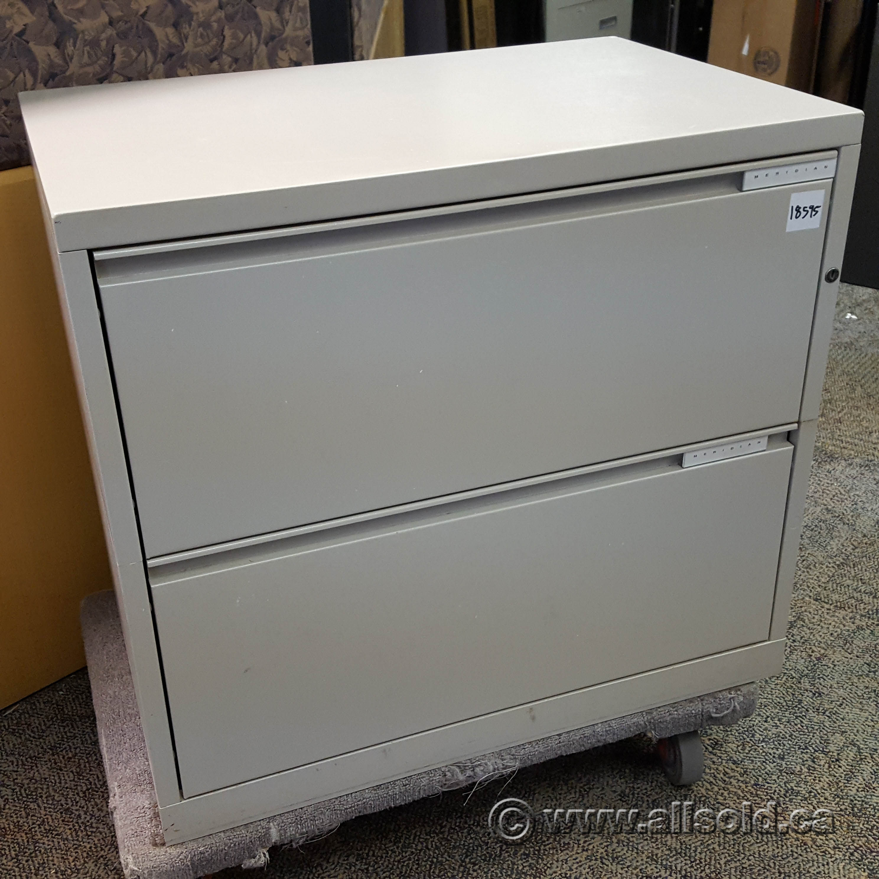 Meridian White 2 Drawer Lateral File Cabinet Locking Allsold Ca