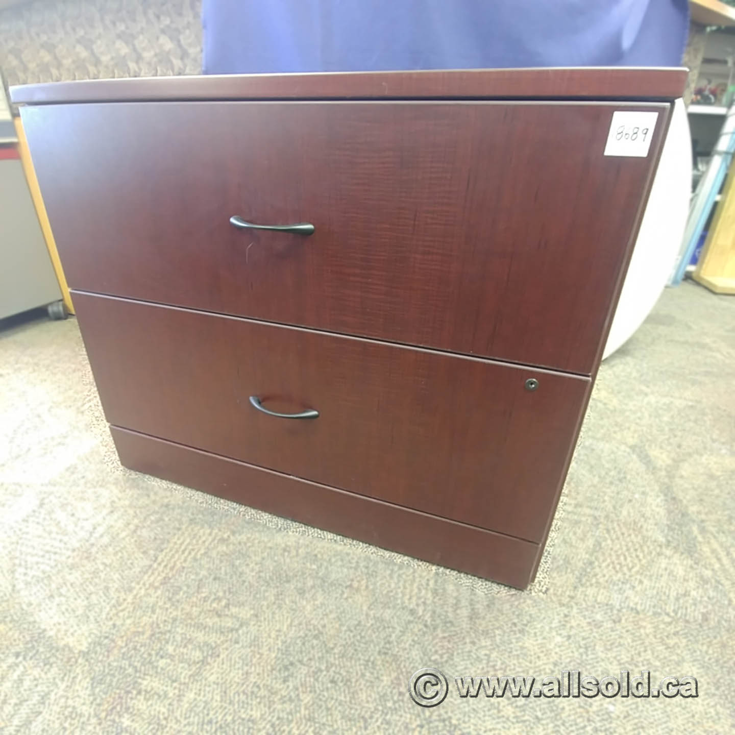 Cherry Wood 2 Drawer Lateral File Storage Cabinet Allsold Ca Buy Sell Used Office Furniture Calgary