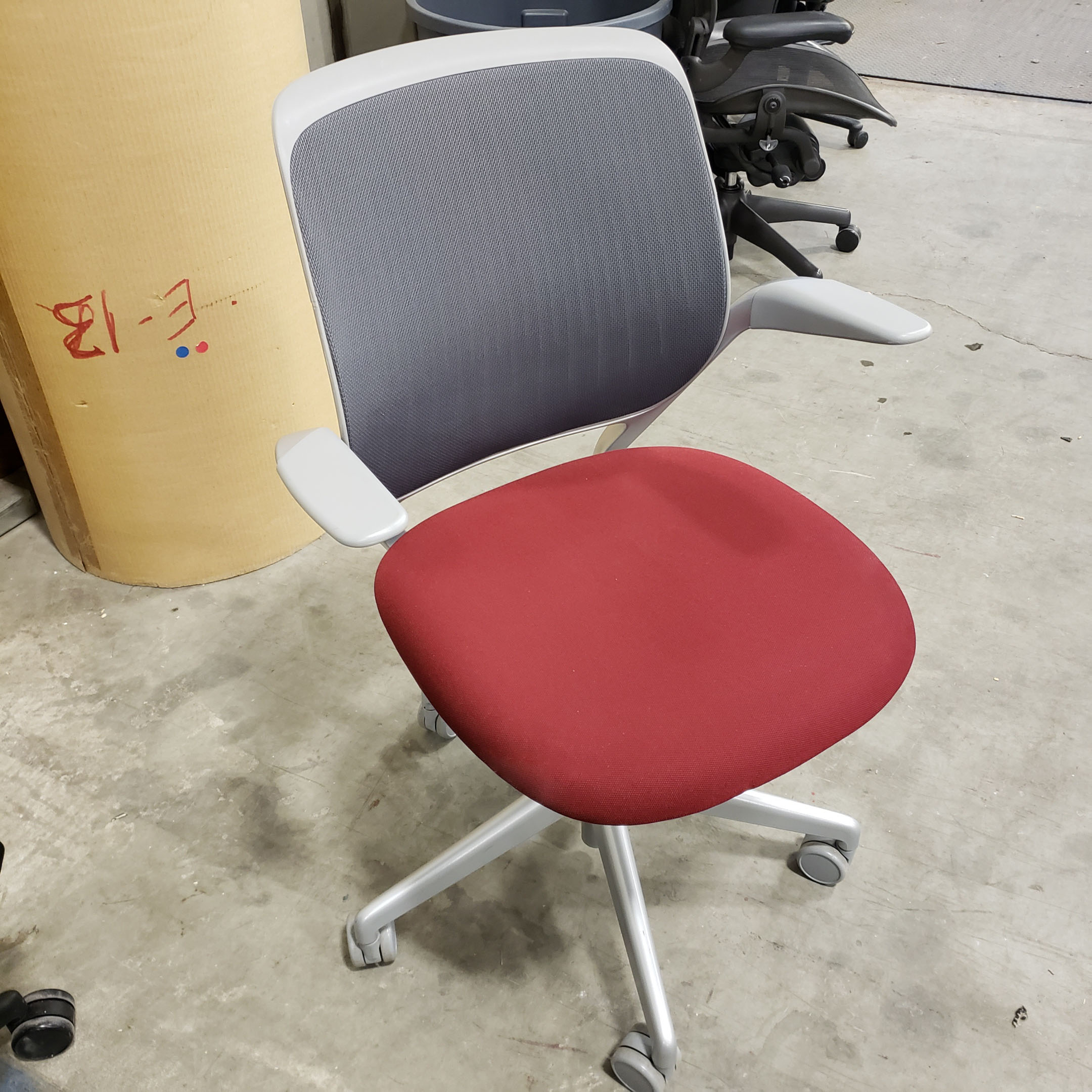Steelcase Cobi Red Office Task Chair W Mesh Back Allsold Ca Buy Sell Used Office Furniture Calgary