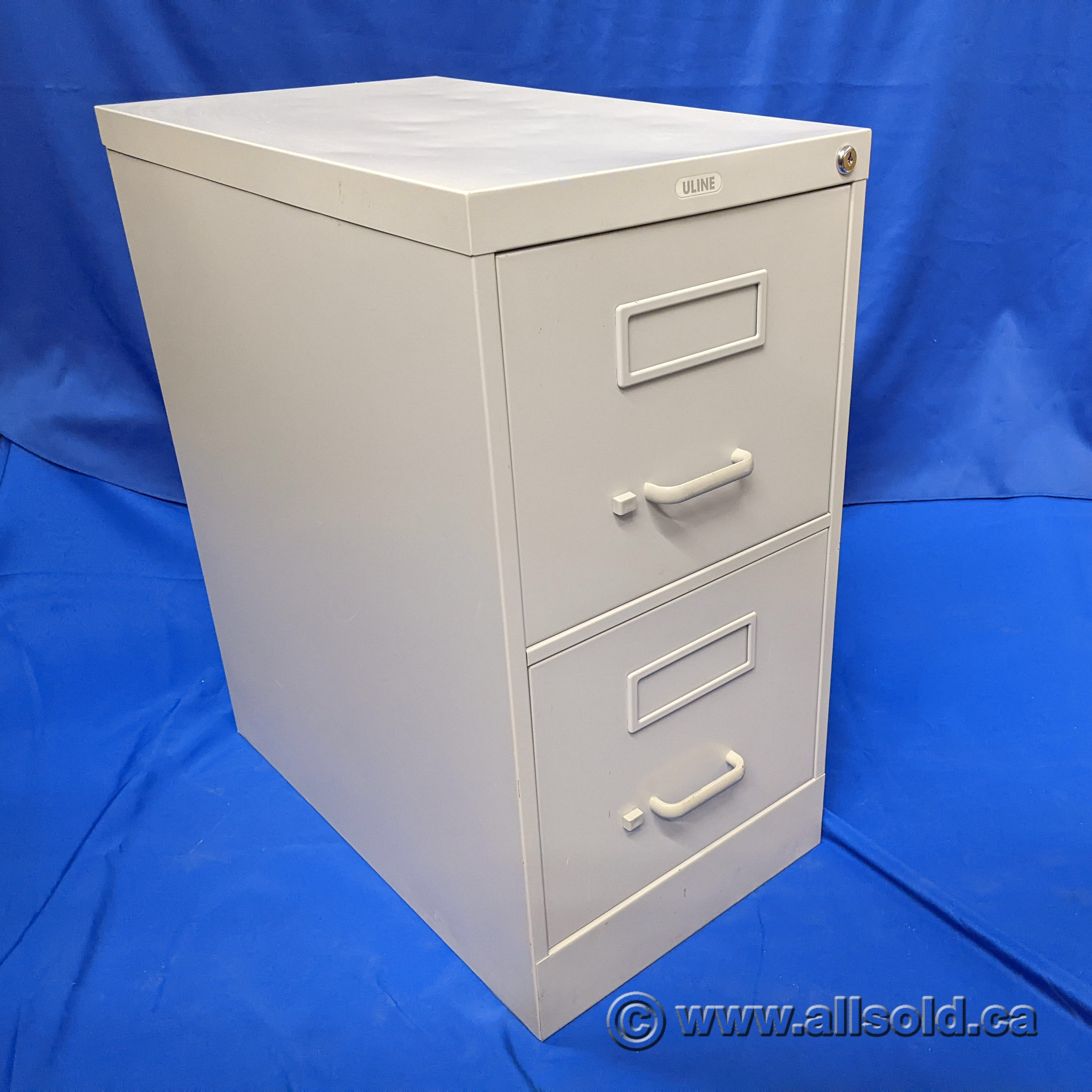 ULINE Grey Letter Size 2 Drawer Vertical File Cabinet Locking