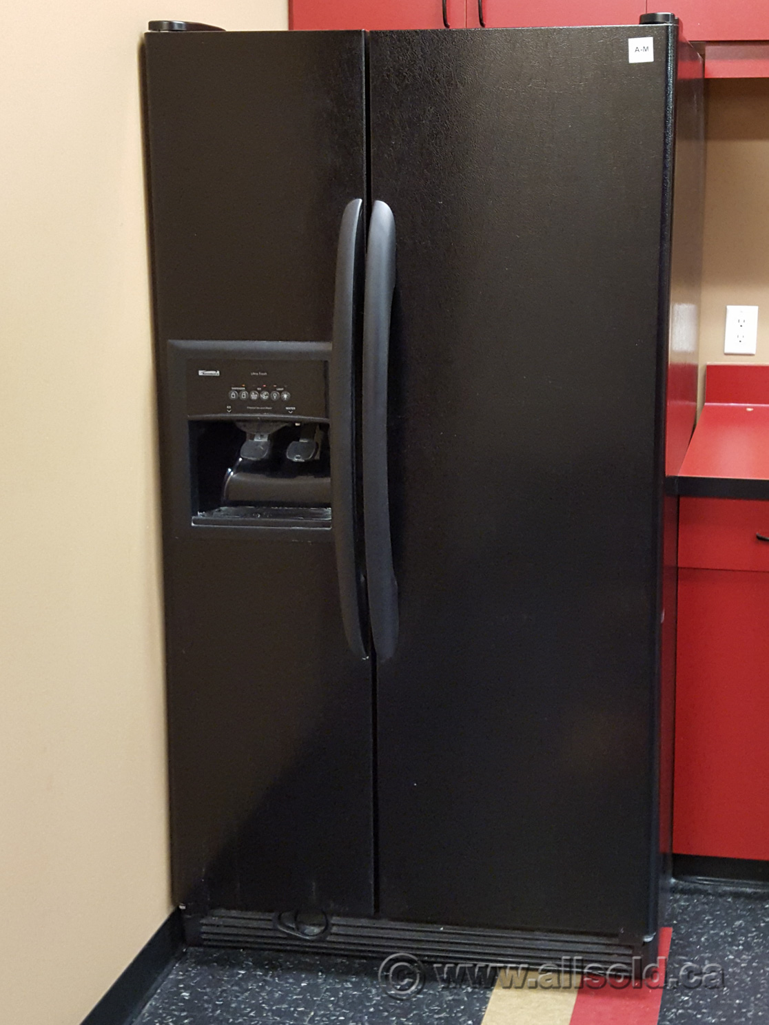 2 door black fridge
