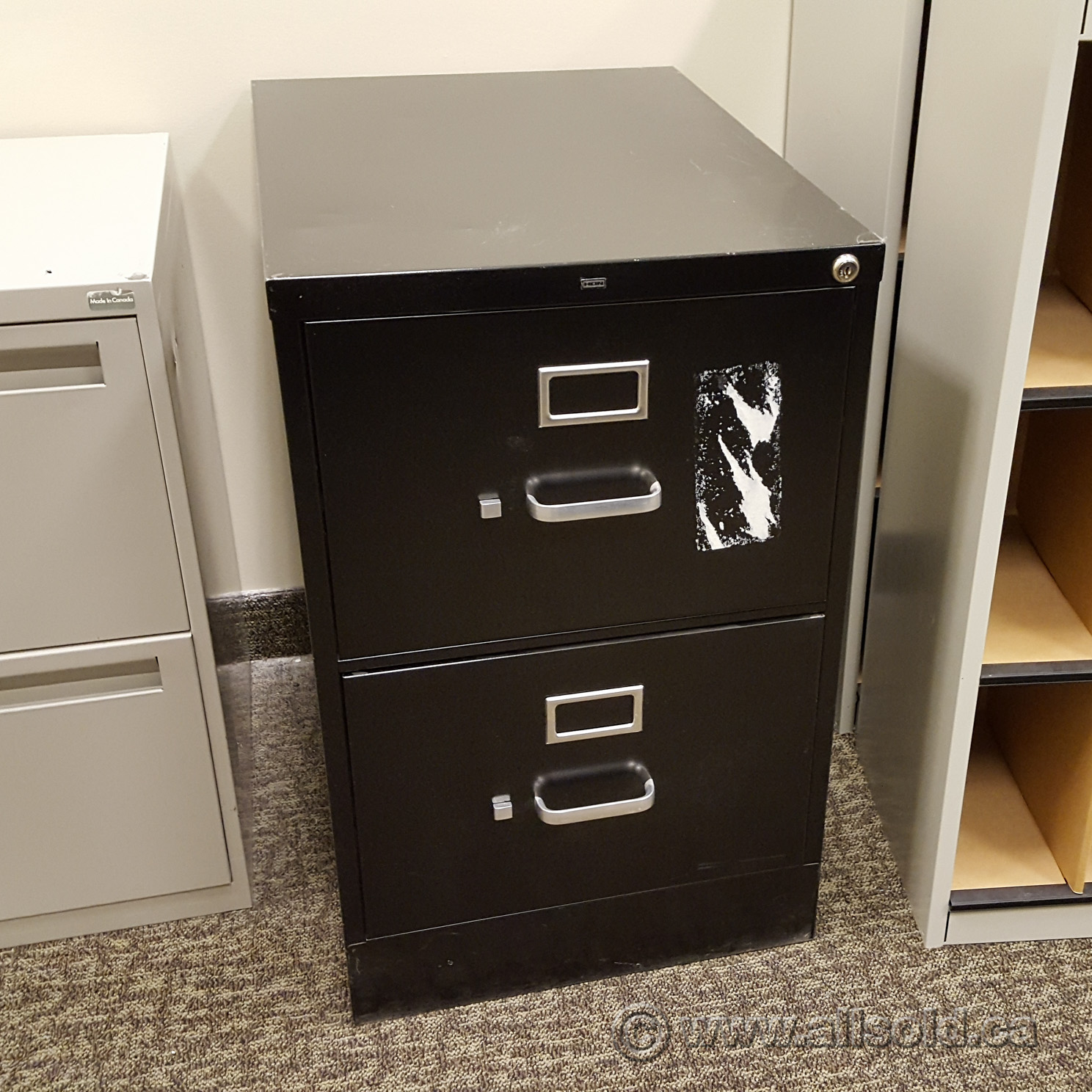 Hon Black 2 Drawer Legal Size Vertical File Cabinet Locking