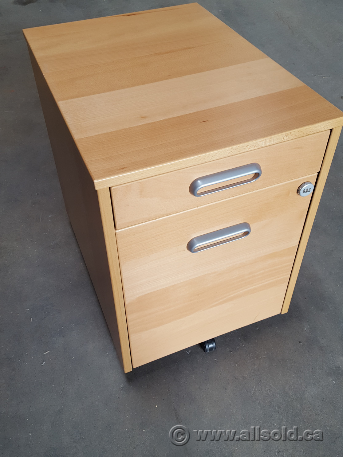 Ikea Galant Blonde 4 Drawer Rolling Pedestal Locking Allsold Ca