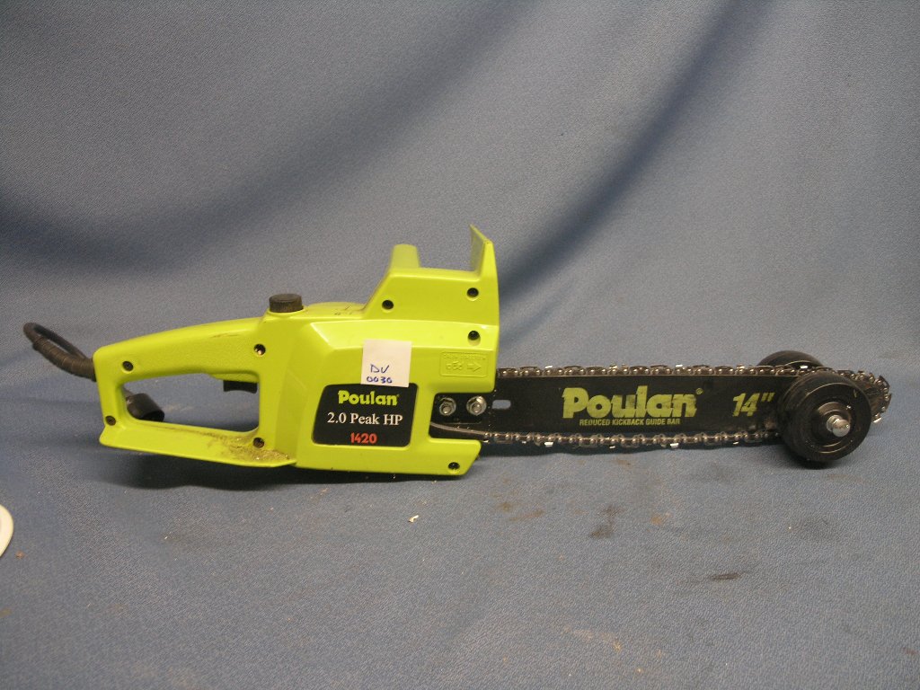 Poulan (14") 2HP Electric Chain Saw With Guide Wheels Allsold.ca