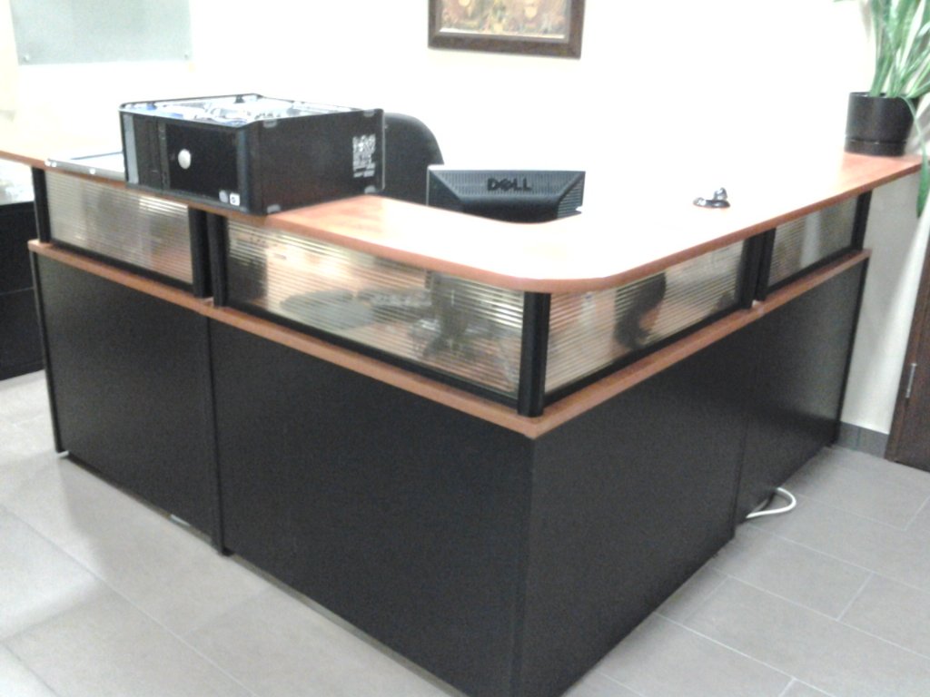 LShaped Reception Desk Unit Suite w Privacy Glass Allsold.ca Buy