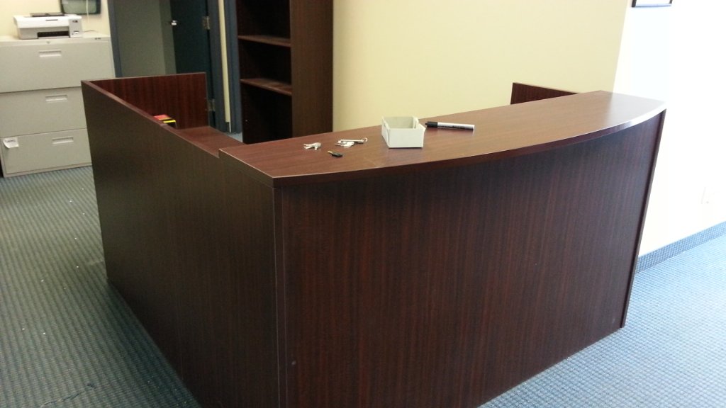 LShape Reception Unit Desk Cherry Allsold.ca Buy & Sell Used