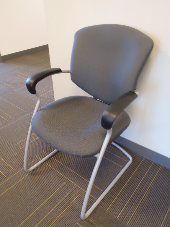Grey Office Reception Side Guest Chair w Arms Allsold.ca Buy & Sell