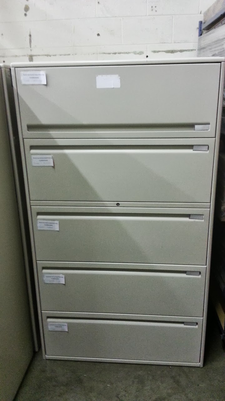 Haworth 5 Drawer Lateral File Off White 36 x 18 x 62 1/2
