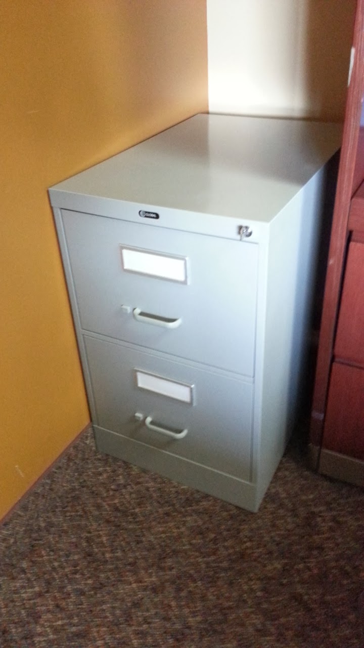 Global Grey 2 Drawer Vertical Filing w/ Key Allsold.ca Buy