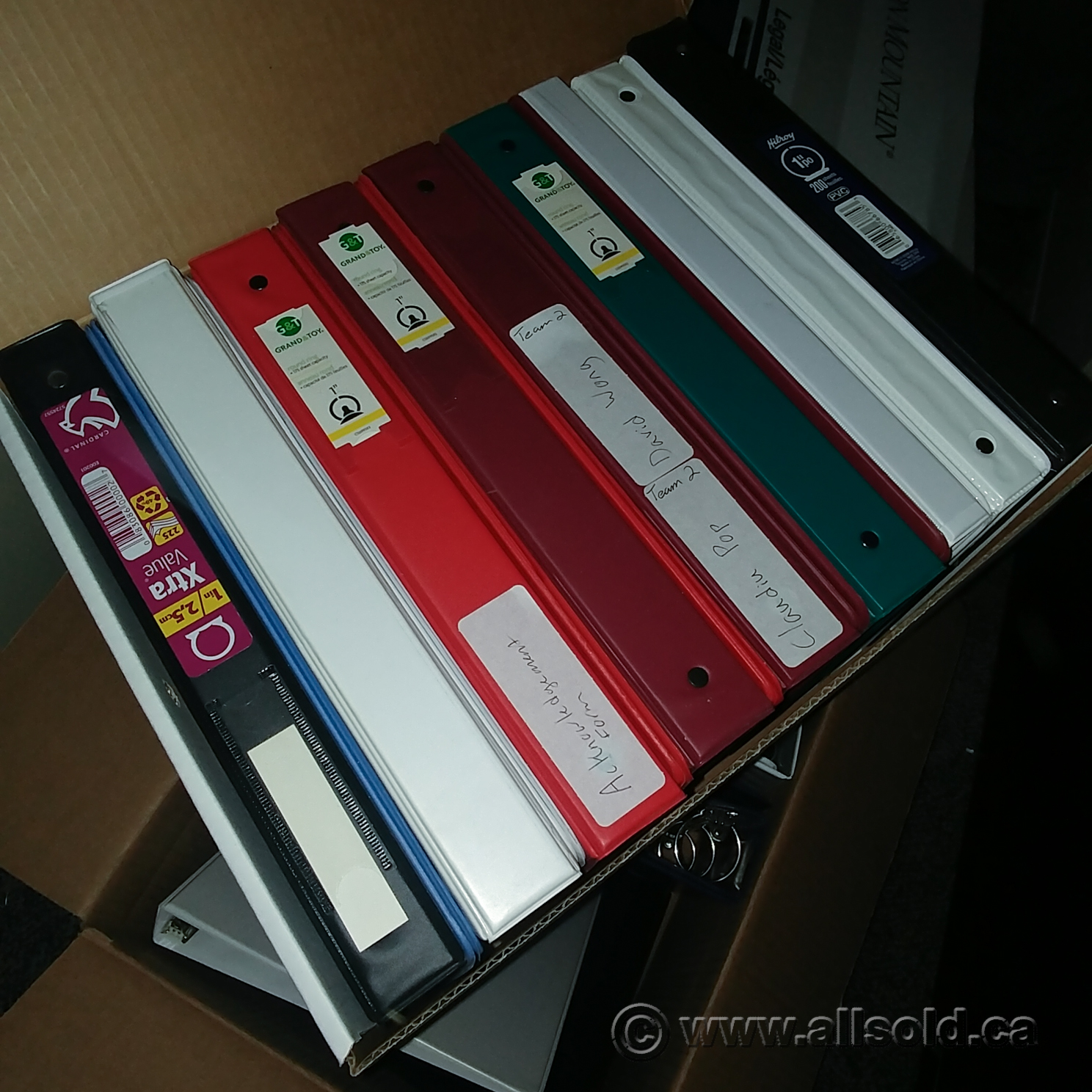 Box of Binders, Various Colours Allsold.ca Buy & Sell Used Office