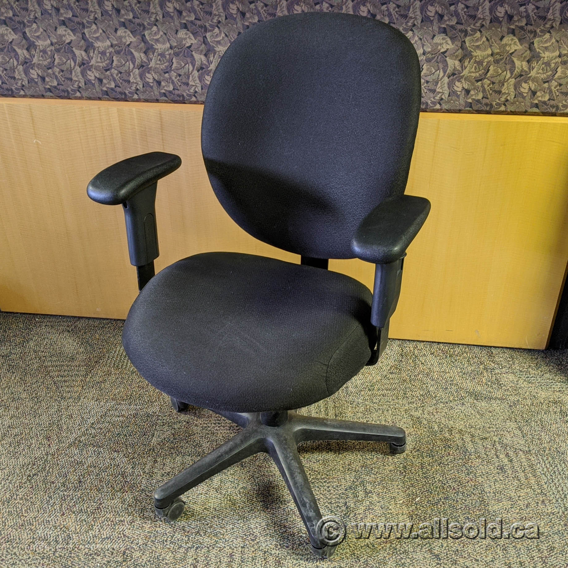Hon Unanimous Black Fabric Adjustable Office Task Chair Allsold.ca