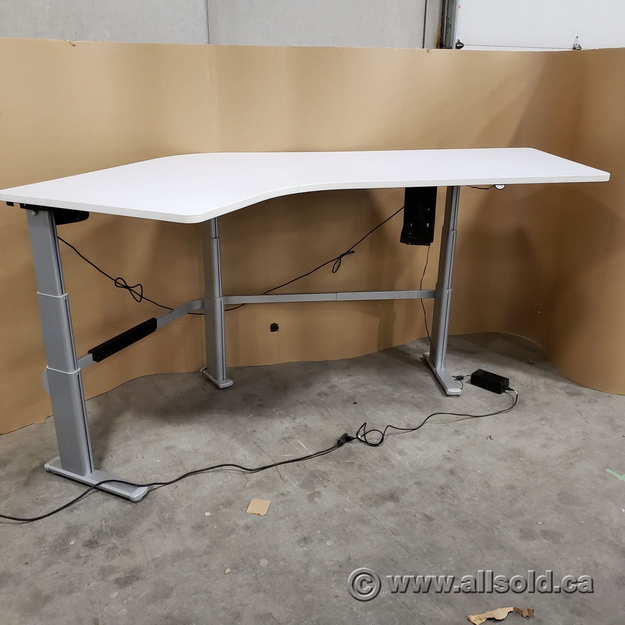 100" White Steelcase Powered Sit Stand Height Adjustable Desk Allsold