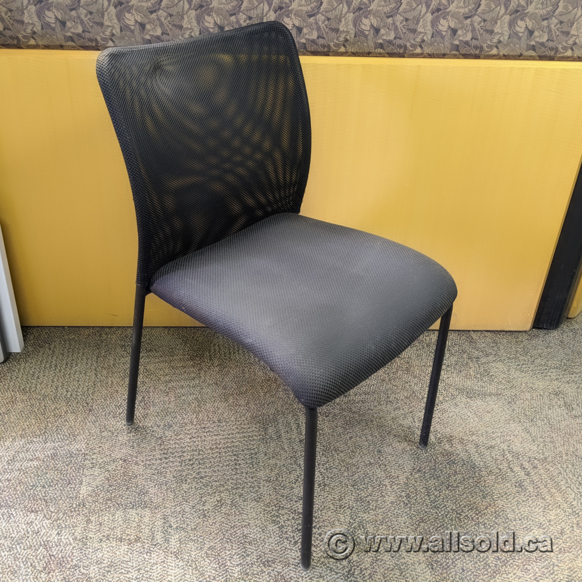 SitOnIt Black Mesh Back Office Stacking Chair w/ Grey Seat Allsold.ca