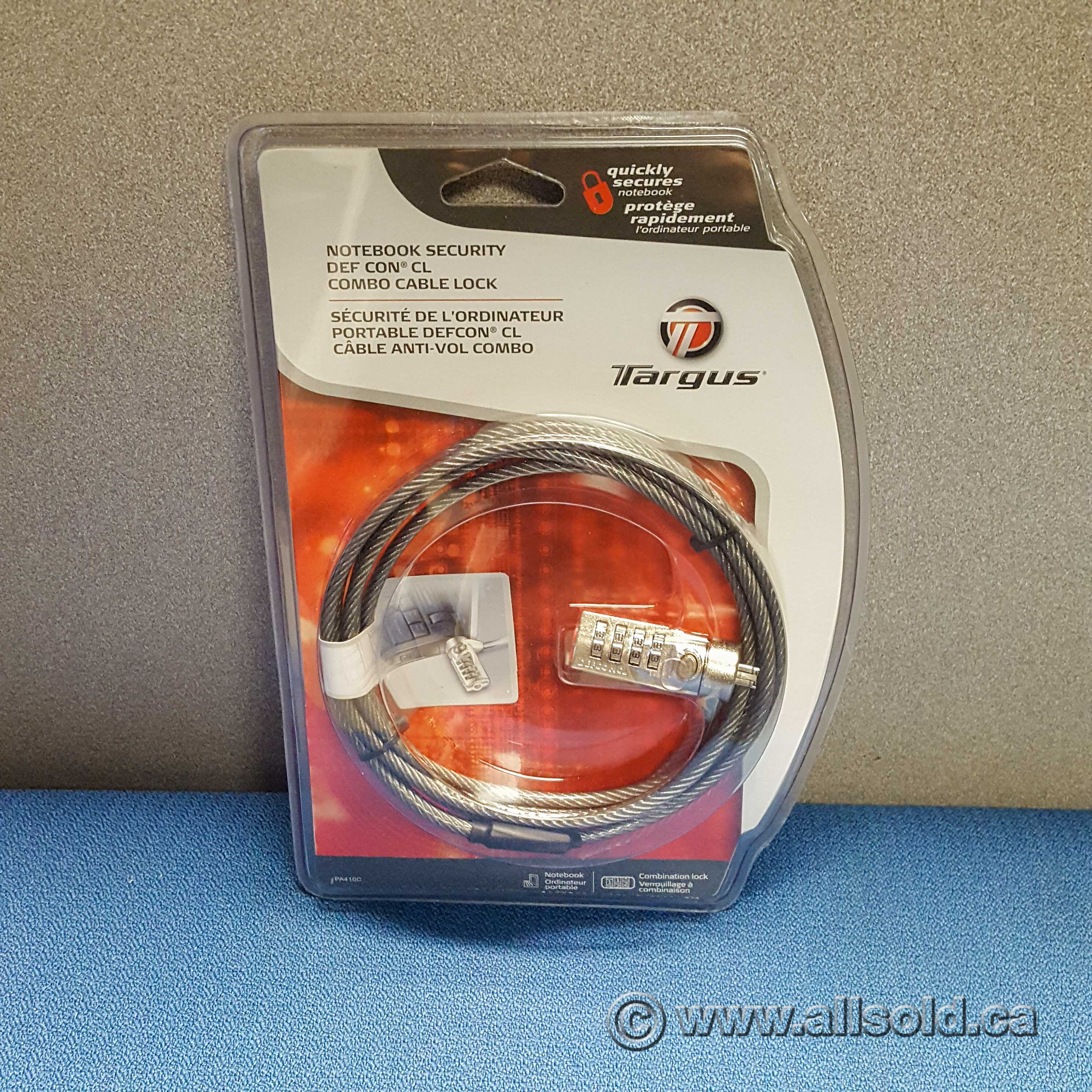 Targus PA410C Notebook Security Defcon CL Combo Cable Lock Allsold.ca