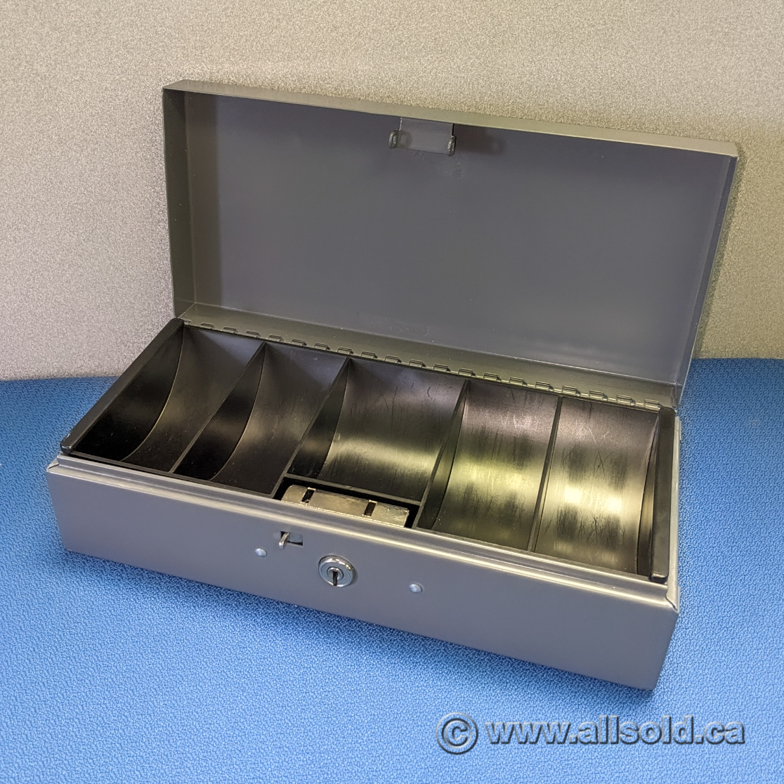 MMF Industries Steelmaster Cash Box With Lock, Steel Gray Allsold