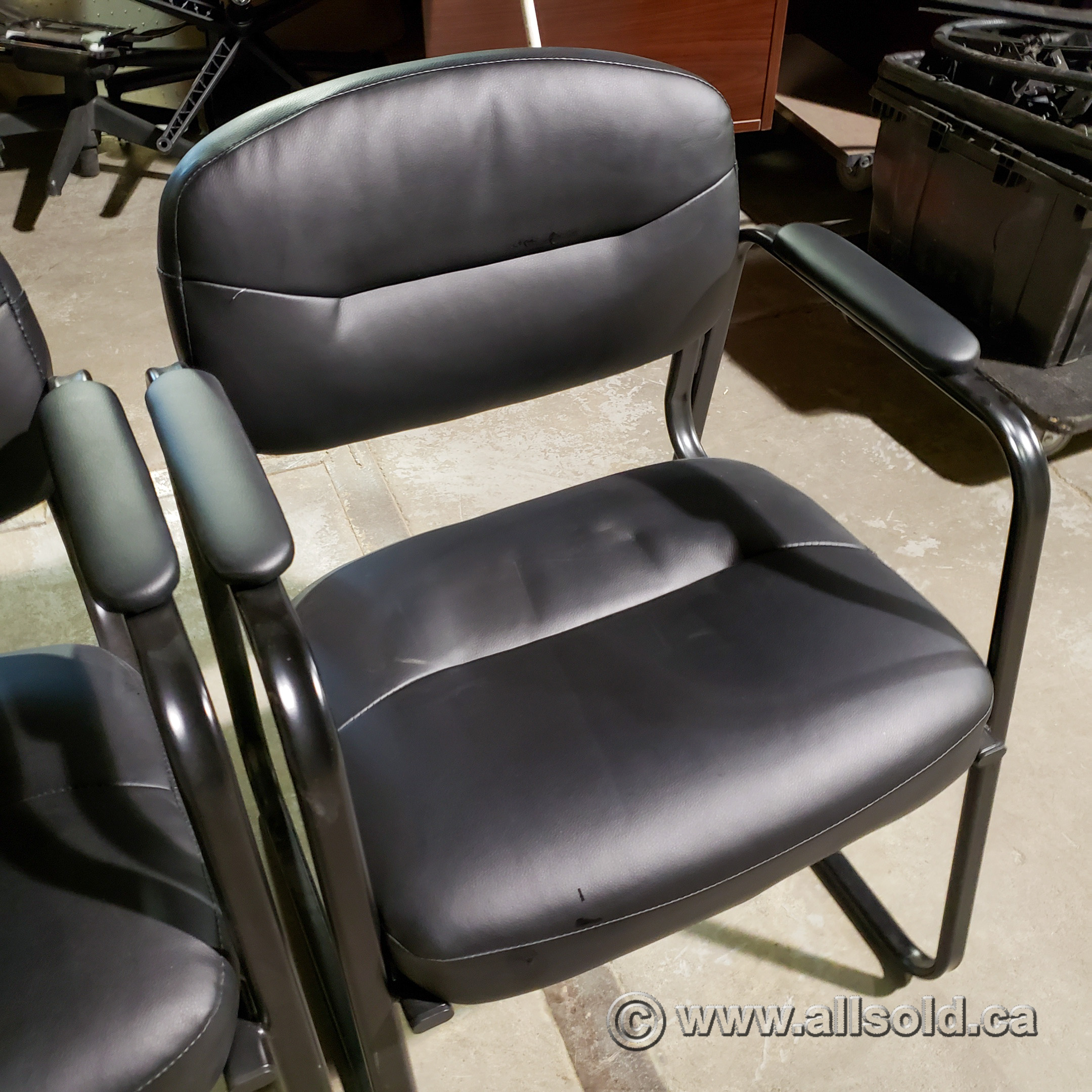 Black Leather Office Lobby Guest Chair Allsold.ca Buy & Sell Used