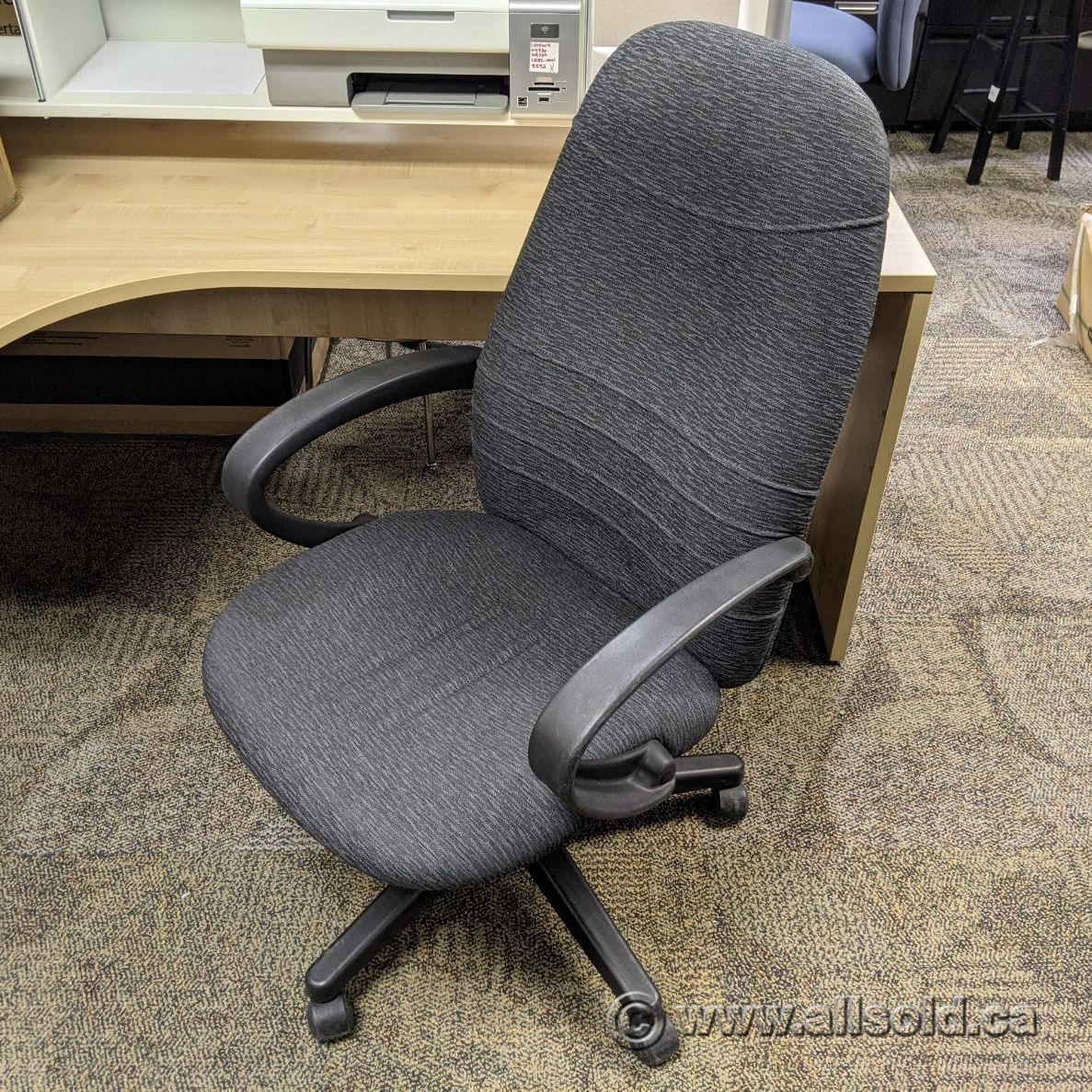 Grey Height Adjustable Office Chair w/ Fixed Arms Allsold.ca Buy