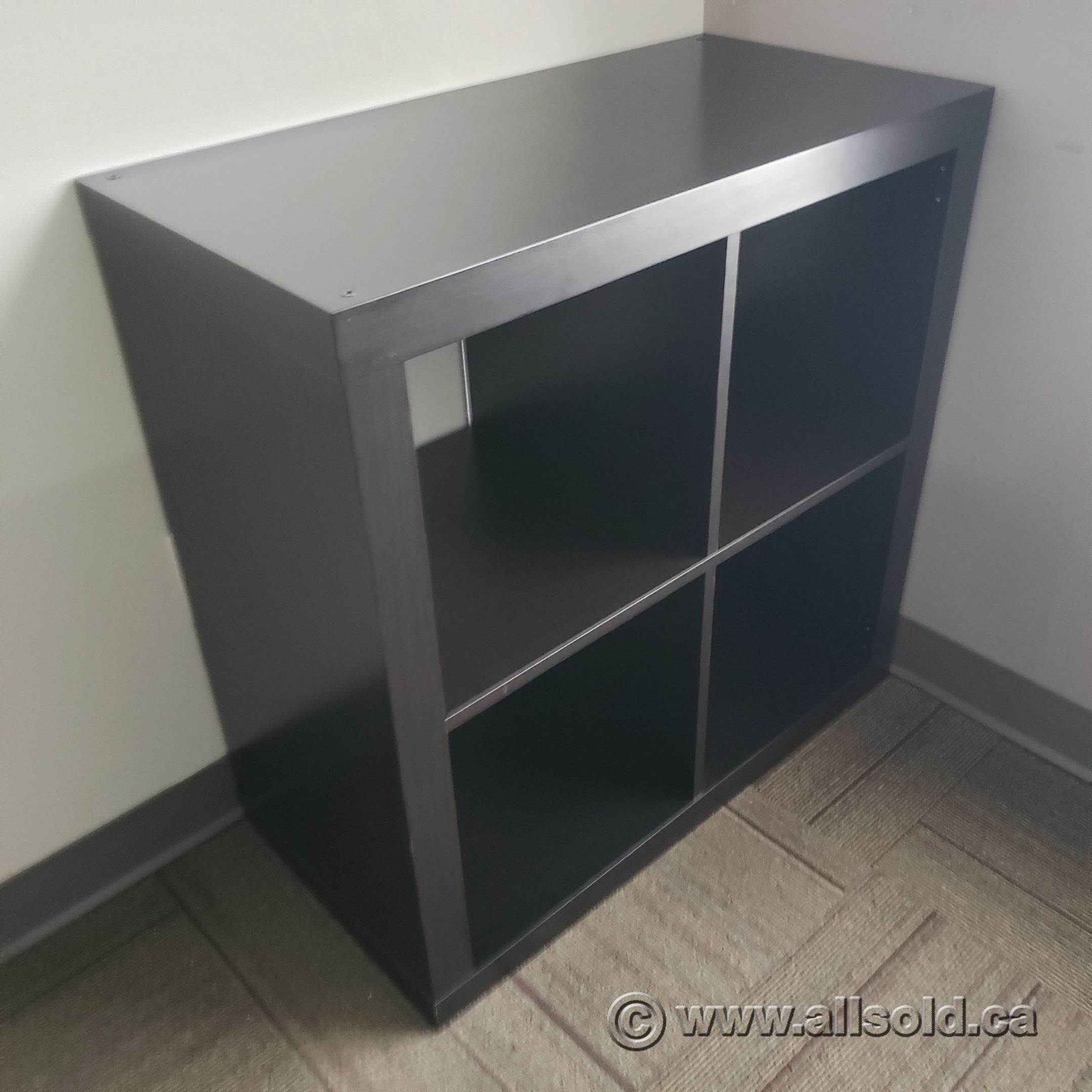 IKEA Kallax Espresso 4 Compartment Bookcase Shelf Unit 2x2 Allsold.ca Buy & Sell Used Office