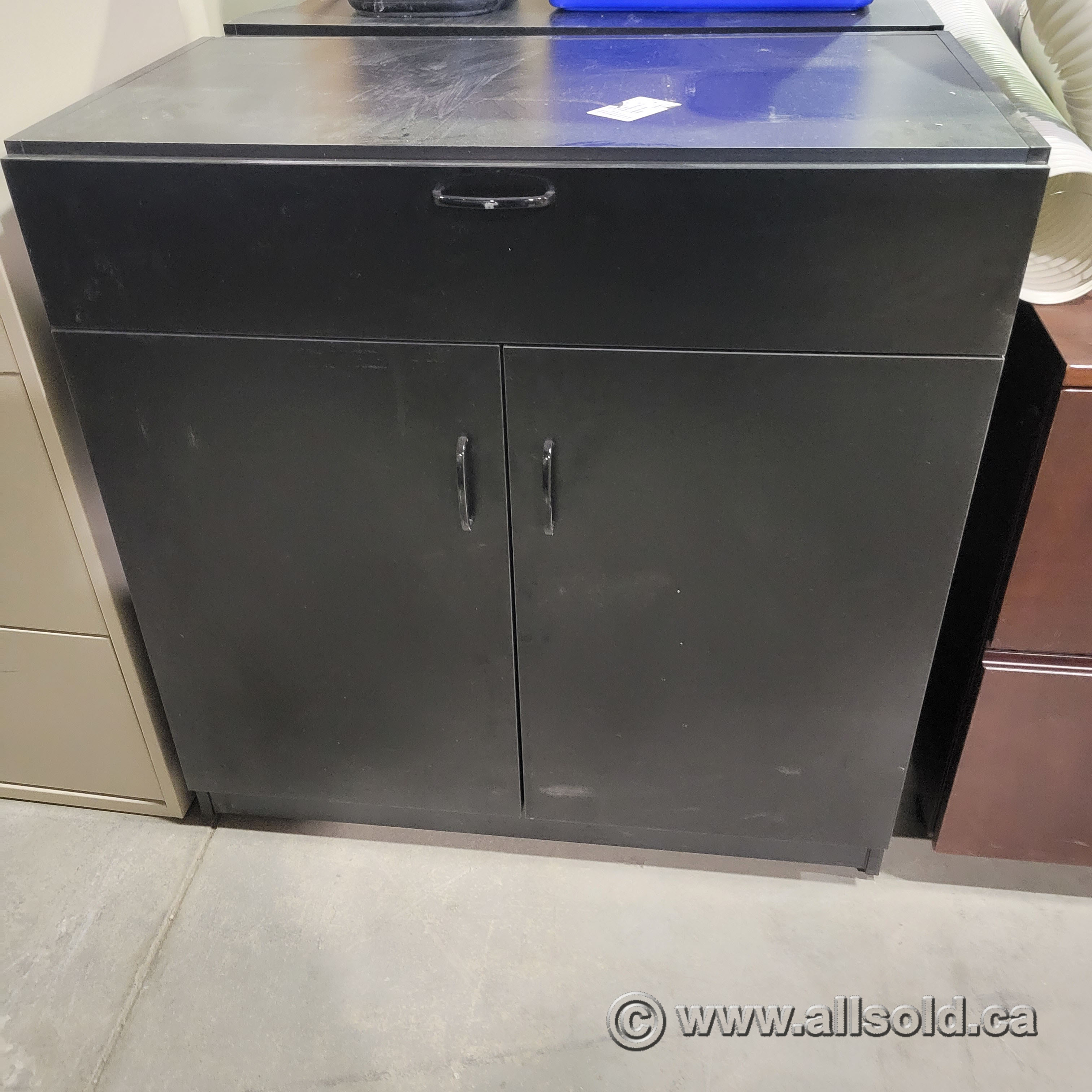Black 2 Door w/ Drawer Storage Allsold.ca Buy & Sell Used Office Furniture Calgary