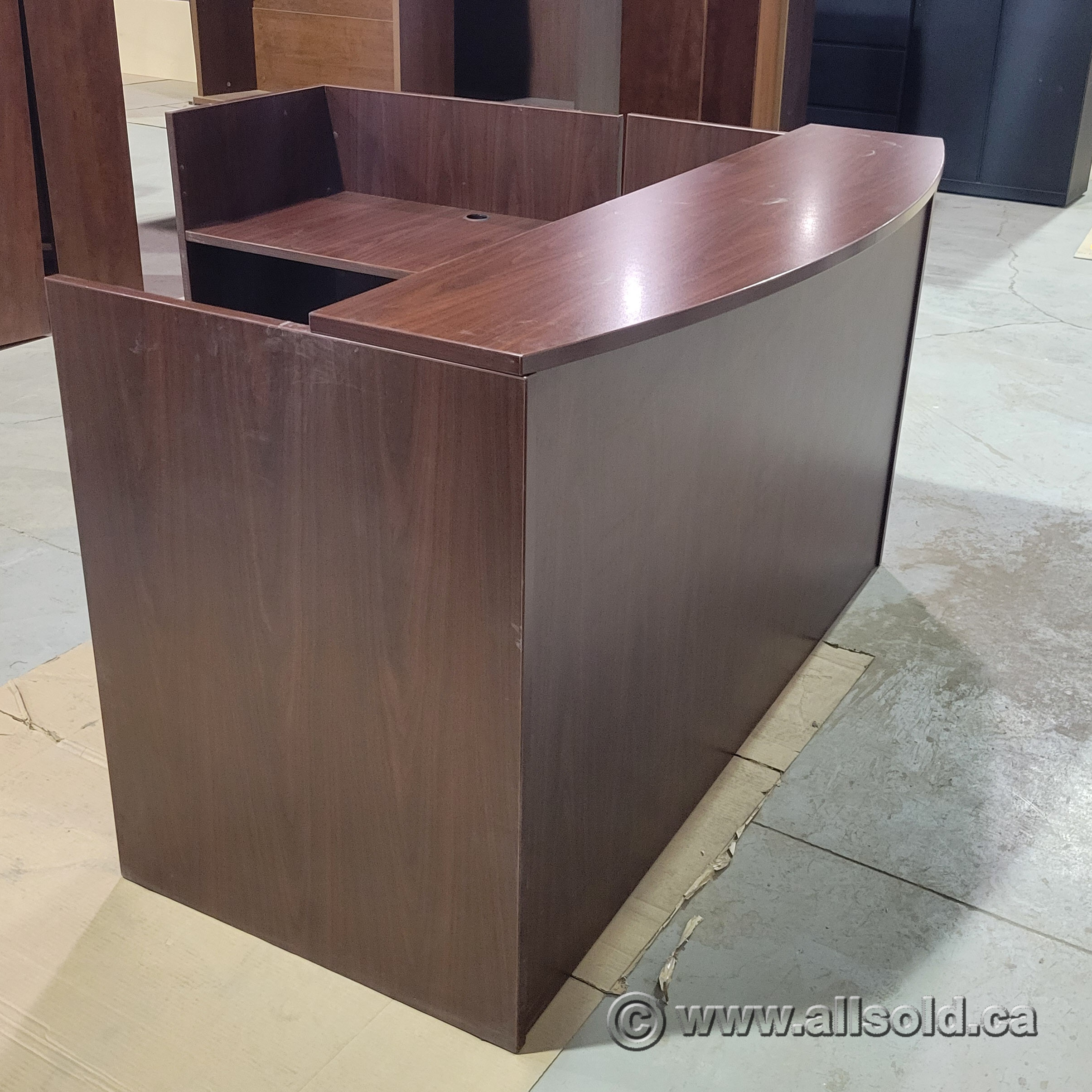 Mahogany Reception Desk w/ Transaction Counter Allsold.ca Buy