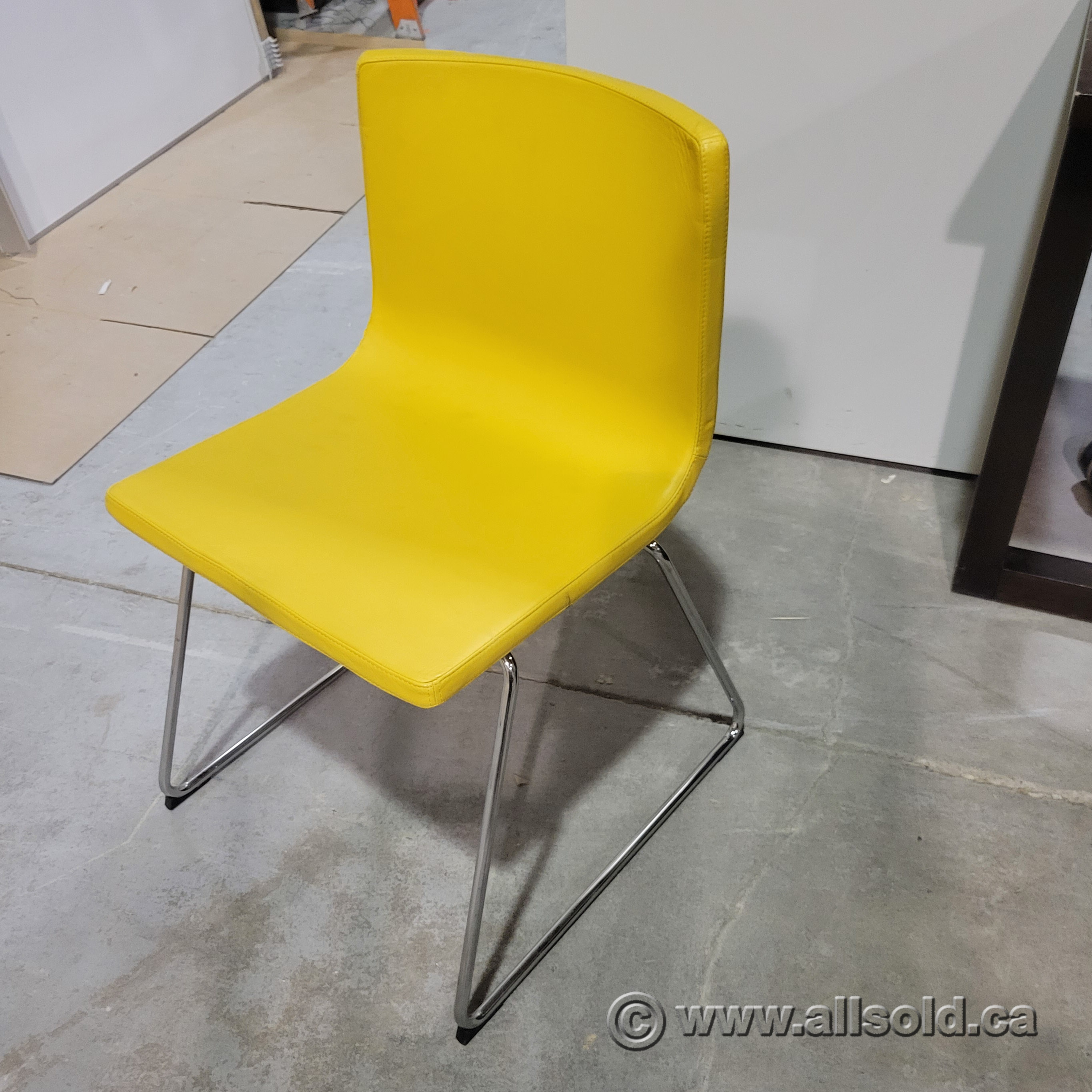 Ikea Bernhard Yellow Stacking Leather Guest Chair Allsold.ca Buy