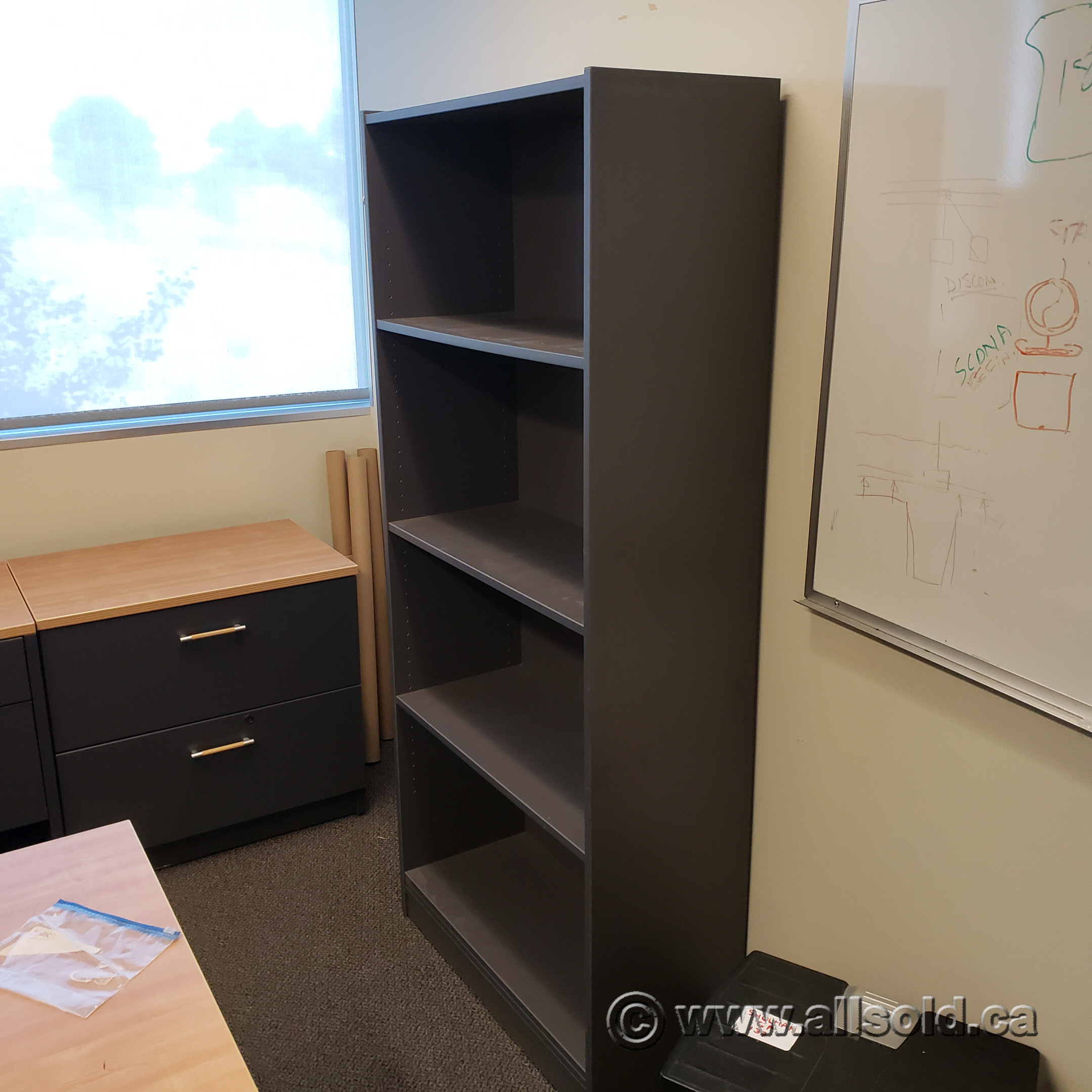 71" Grey Wood Bookcase Allsold.ca Buy & Sell Used Office Furniture