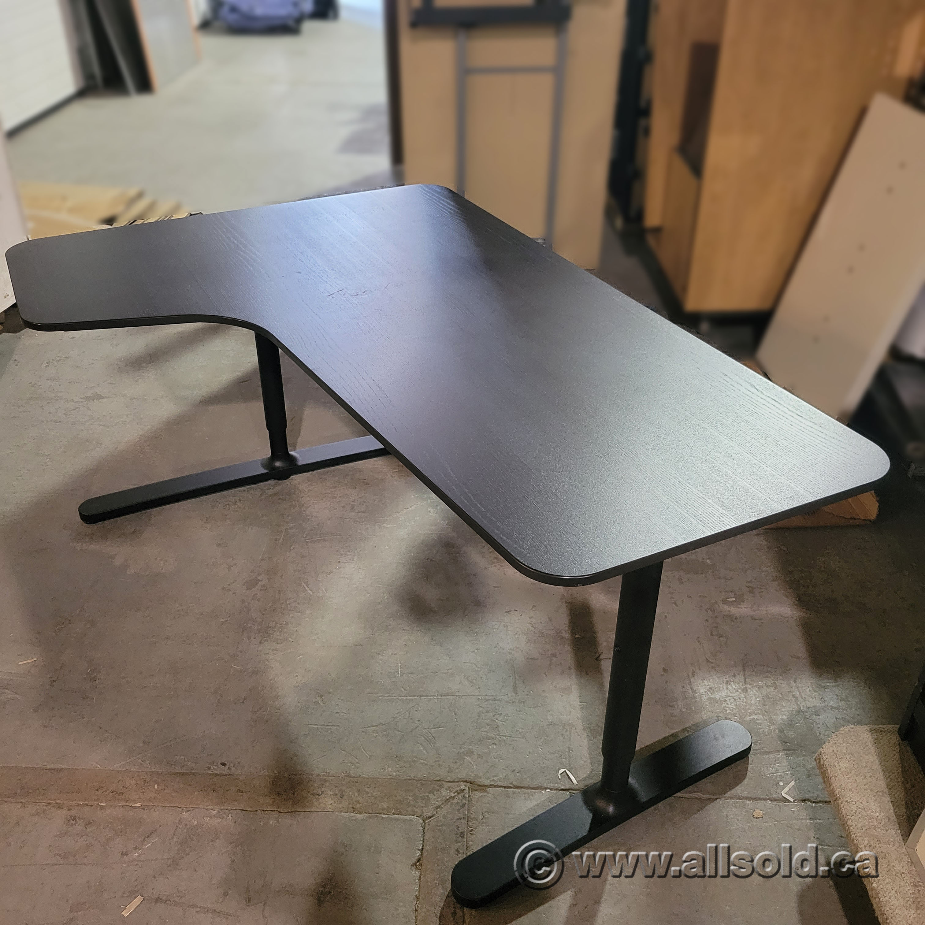 Espresso Ikea Bekant Corner Desk w/ Black Legs Allsold.ca Buy