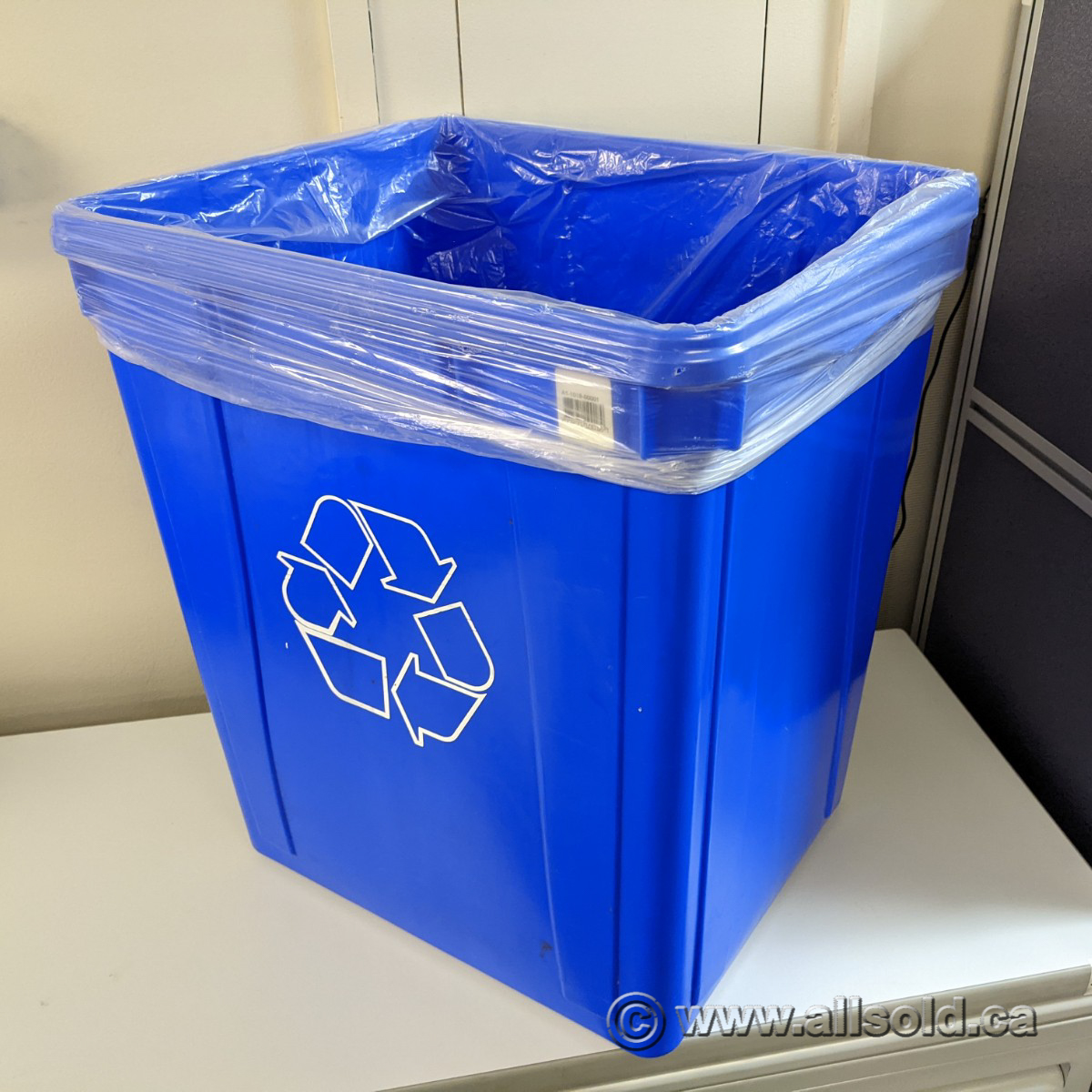 Blue Recycle Bin Allsold.ca Buy & Sell Used Office Furniture Calgary